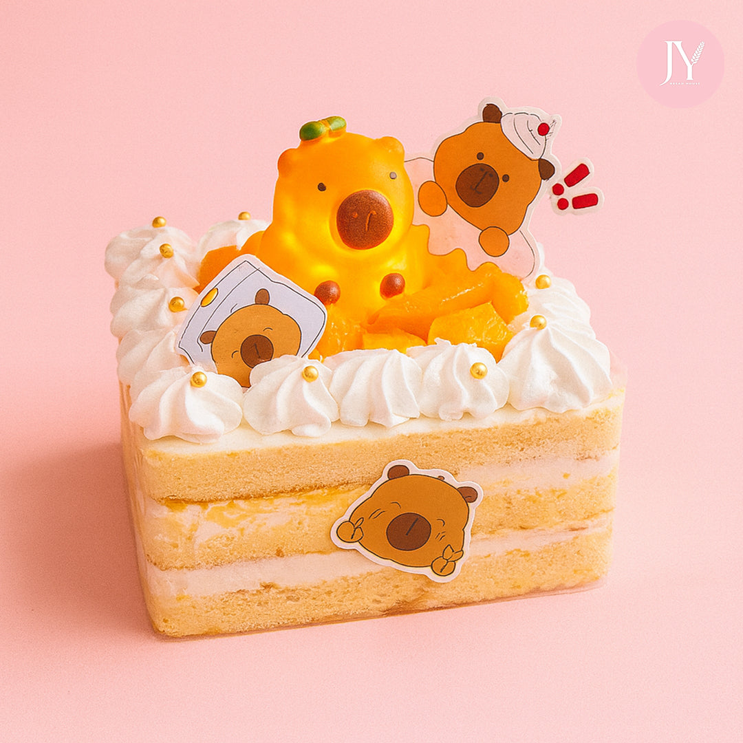 Glowing Capybara x Mango (6") Birthday Cake