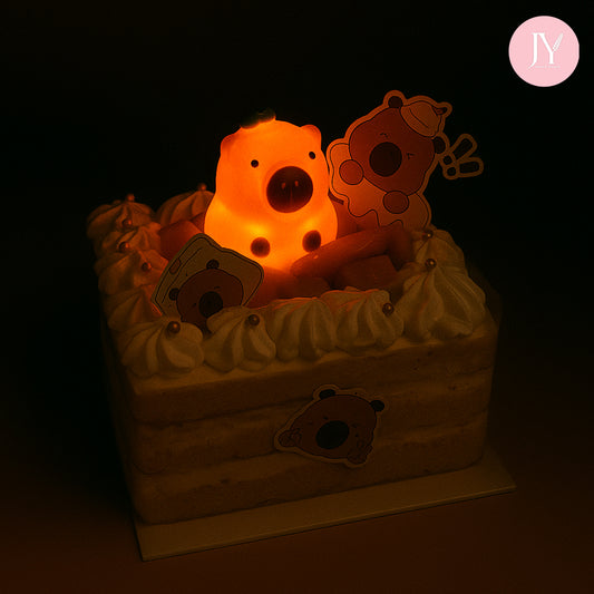 Glowing Capybara x Mango (6") Birthday Cake