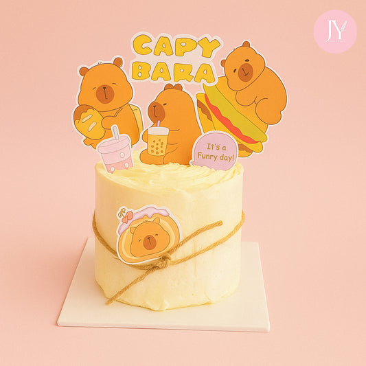 Capybara x Mango (4") Birthday Cake